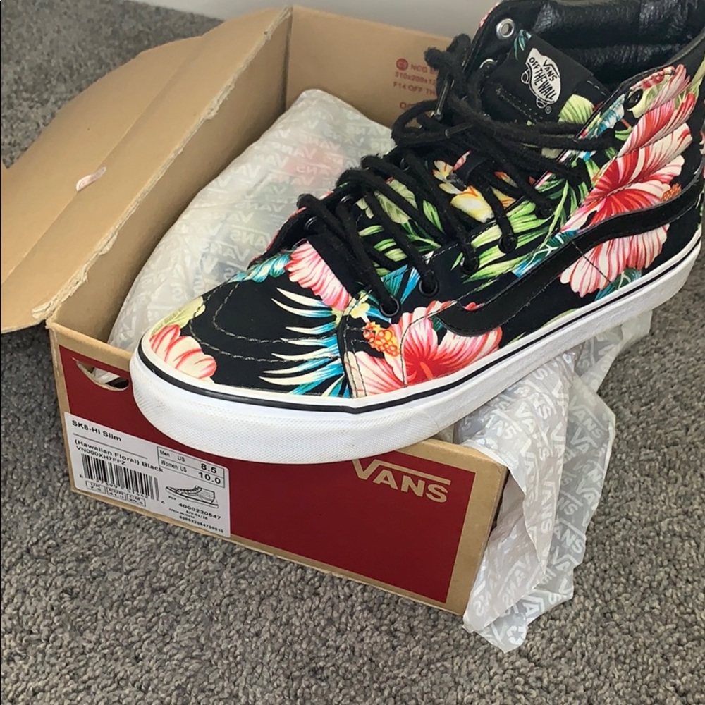 Hawaiian Floral Black Vans